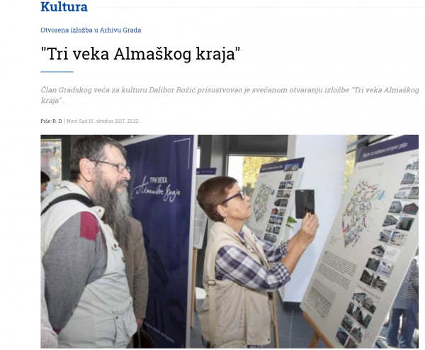 16.10.2017. Danas - Tri veka almaškog kraja